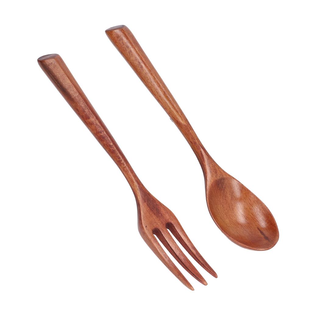 2 st Trägaffel Sked Set Värmebeständigt Hög Hårdhet Servis Bordsservis för Barn