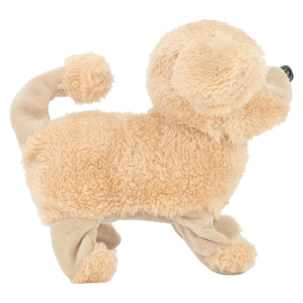 Electronic Plush Puppy Dog Toy Cute Singing Walking Tail Wagging Soft Electronic Interactive Dog for Girls Brown