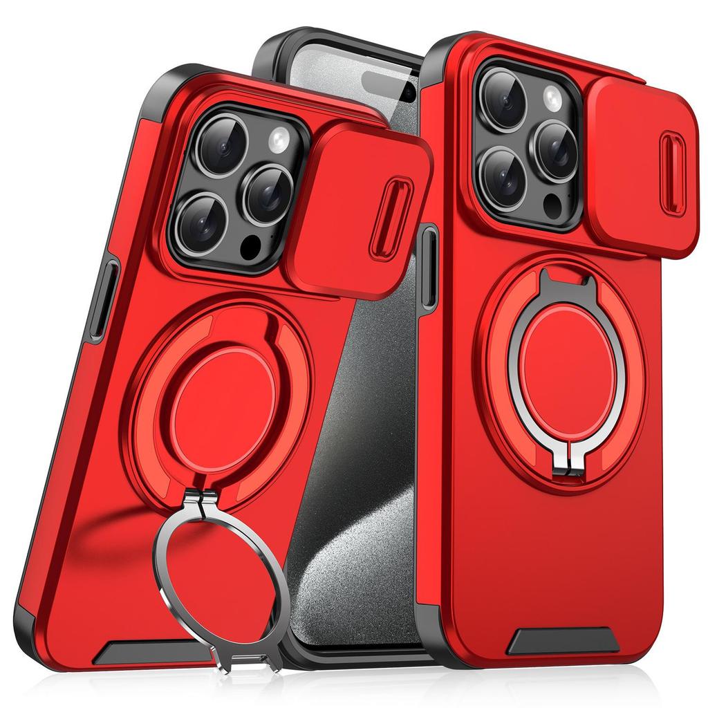 Magnetic Adjustable Kickstand Case for iPhone 17 16 Plus 15 14 13 Pro Max Camera Slide Shockproof Bumper Slim Protective Cover