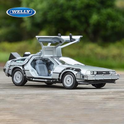 Welly 1:24 DMC-12 DeLorean Powrót do Przyszłości Maszyna Czasu Metalowy Model Samochodu Diecast Stop Metalowy Samochód Dla Dziecka Chłopca Zabawka Prezent Kolekcja