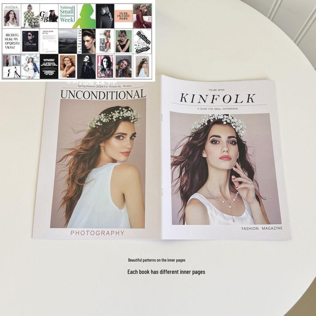 European & American Magazine Cover Props Set: Soft Background Decoration for Photography Featuring English Book Covers
