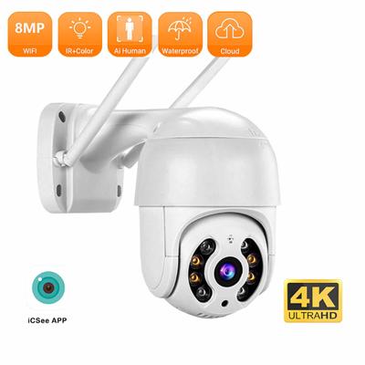 4K 8MP Wifi Güvenlik Kamerası Açık Su Geçirmez PTZ Ai Otomatik Takip Ses CCTV Gözetleme Kamerası 1080P IP Kameralar 4K iCsee