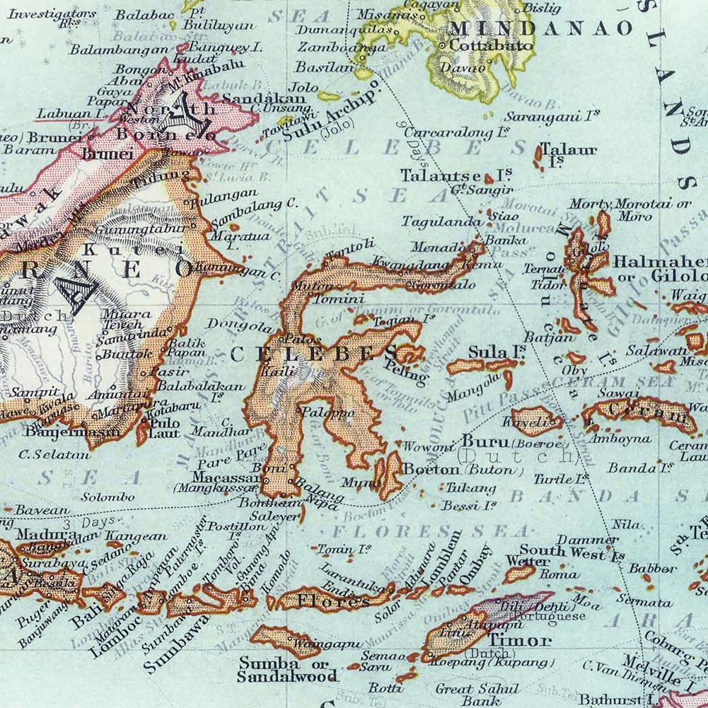 Angļu versija — vintage Okeānijas kartes gleznošanas sienas plakāts, skolas ceļojumu piederumi, dāvana, izglītojoša sienas māksla, kartes sienas dekors