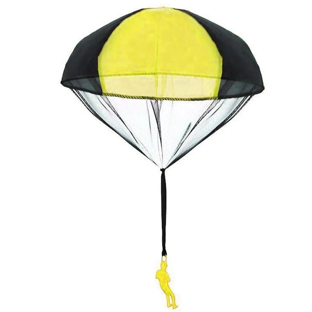 Funny Outdoor Kids Hand Throwing Parachute Toy  Game with Mini Soldier Toys for Children Fly Parachute Sport Educational Games