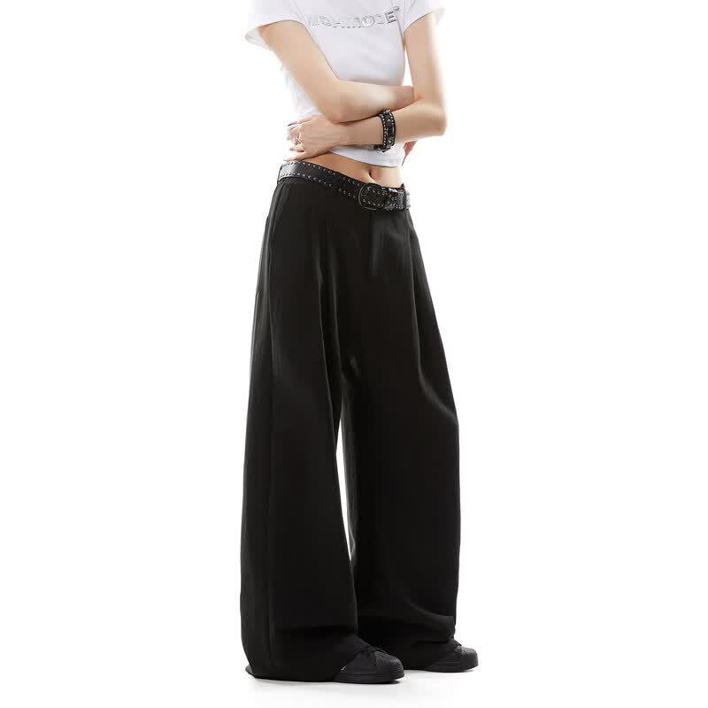 ICH MODE Women s Lyocell Linen Cool Wide-Leg Casual Pants L