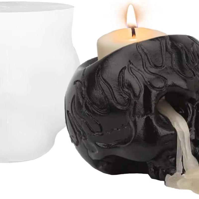 Molde De Candelabro De Calavera, Portavelas De Té, Molde De Silicona De Resina, Manualidades Para Fiesta, Halloween, Decoración