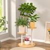 Shixun Minimalist Multi-Tier Iron & Wood Flower Stand