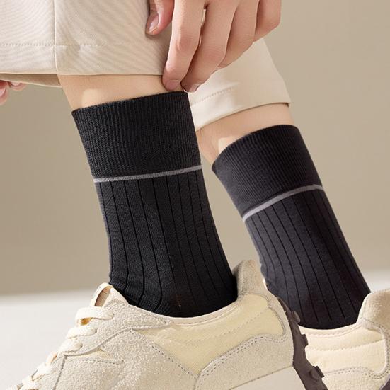 Męskie Skarpetki do Garnituru Bawełniane Antybakteryjne Prążkowane Skarpetki za Kostkę Oddychające Antyzapachowe Skarpetki Casualowe do Biznesu Sportu na Wszystkie Pory Roku do Codziennego Noszenia