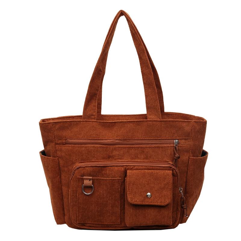 

Large capacity velvet women s bag 2025 autumn new Korean version simple women s shoulder bag girl high value handbag коричневый