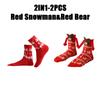 12PCS Christmas Socks Fall and Winter Cotton Magnet Hand-holding Socks Mid-calf Socks Cute Couple Socks Cartoon Christmas Socks