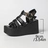 Fashion Roman Style Women's Wedge Heel Sandals Thick Bottom Buckle Strap Gladiator Sandals Woman Summer White Chunky Platform Sandalias