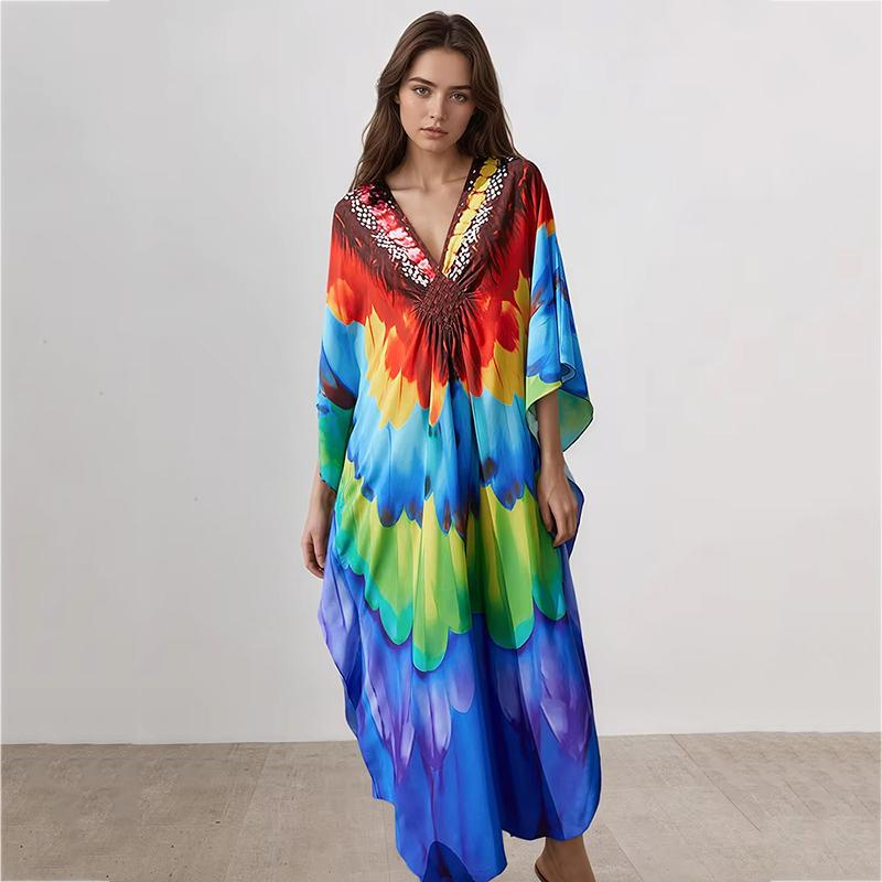 Xitao V-neck Patchwork Printing Dress GJ1212