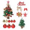 Christmas Tree with Star, Letters, Baubles and , Artificial Tabletop Holiday Decoration for Home Desk