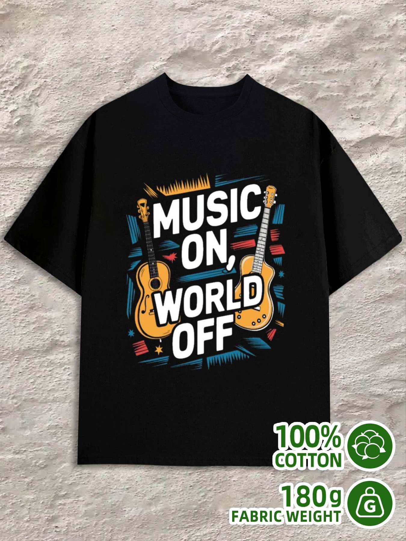 Men s T-Shirt Y2K Music on Black Plus Size M