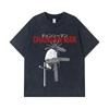 275 GSM Washed T-shirts 100% Cotton Chainsaw Man V41 Denji Print Unisex Heavy Cotton T Shirt