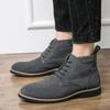 Men's leather boots 45 large size autumn and winter new Martin boots fashionable men's retro short boots trendy leather shoes
