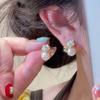 Korean & Japanese Camellia Pearl Stud Earrings: Stylish High-End Women's Fashion for Summer 2024.