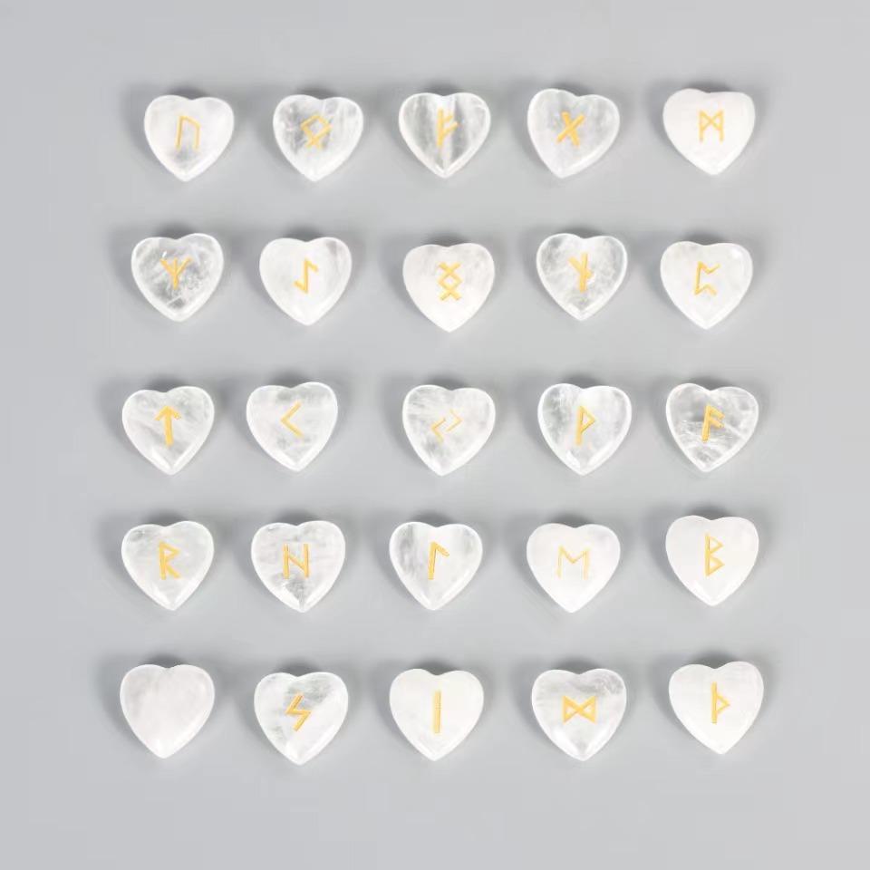 25pcs Per Bag Crystals Healing Stones Natural Reiki Crystal Rune Stone Set