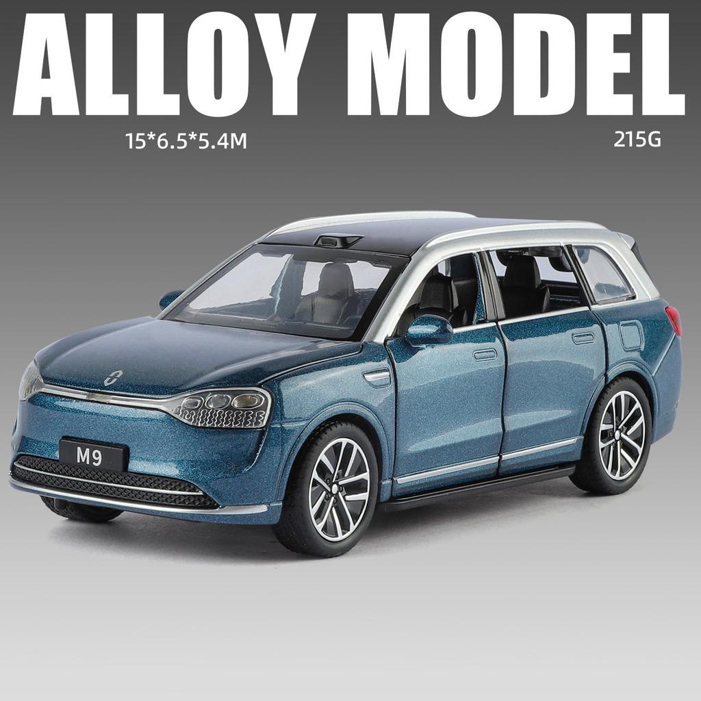 1/32 AITO M9 SUV Alloy New Energy Car Model Diecasts Metal Luxy Vehicles Car Model Simulation Sound and Light Childrens Toy Gift