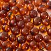 Baltic Polished Amber Loose Bead with drilled Hole - 10 Grams - 6-8 mm - Cognac