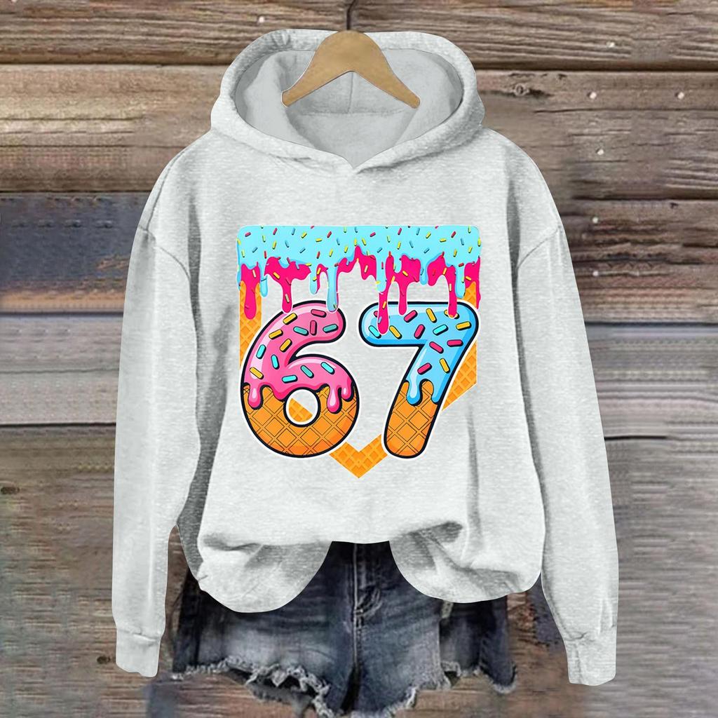 Damen Modisches Lässiges Langärmliges Bedrucktes Kapuzensweatshirt