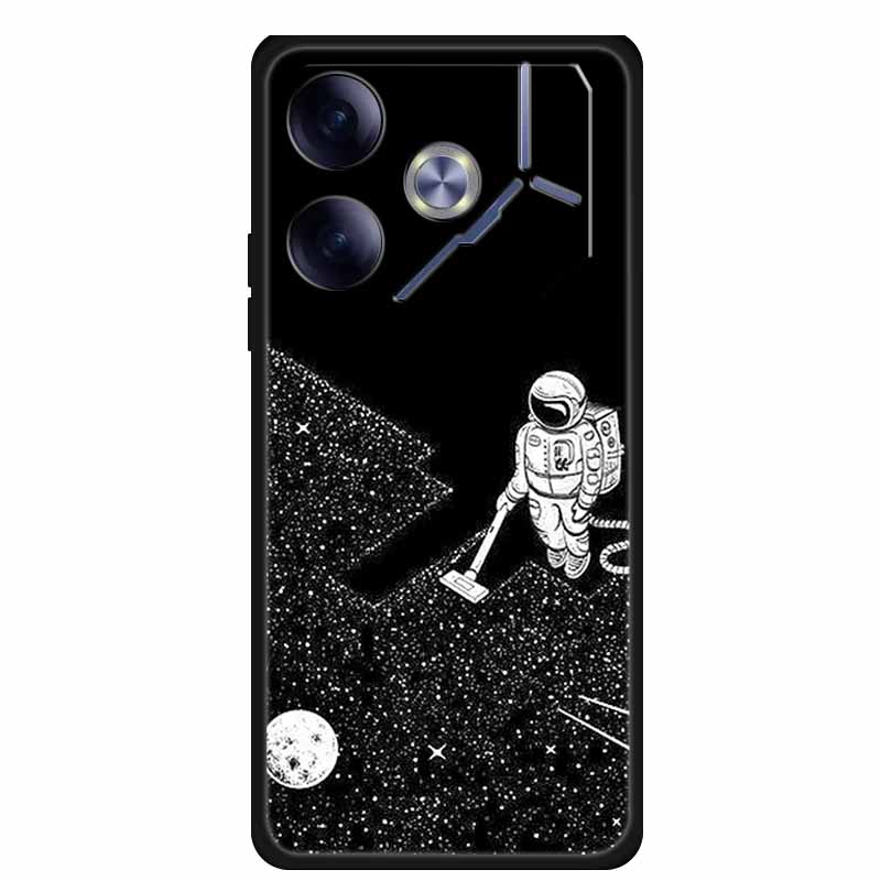 For Tecno Pova 6 Phone Case 6.78" Animal Black Silicone Soft Back Cover Cases For Tecno Pova 6 Case Pova6 Coque Funda Shockproof