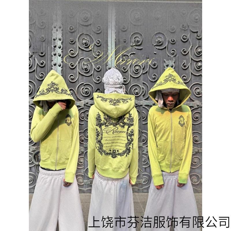 3D Printed Zipper Hooded Sweater Geometric Pattern Street Fashion Loose Hoodie Versatile Casual Versatile