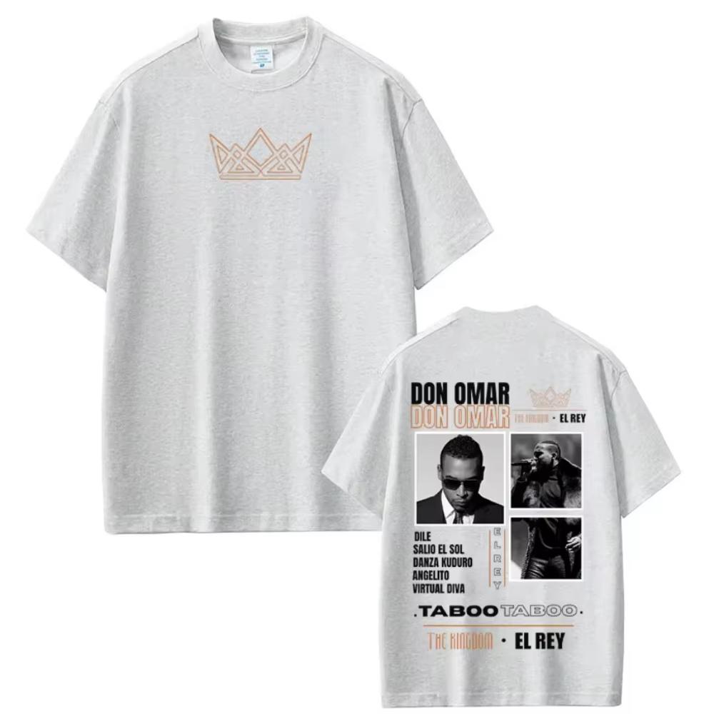 T-shirt Stampate Album Rapper Don Omar Unisex Moda Donna T-shirt Manica Corta Casual Cotone T-shirt Hiphop Streetwears