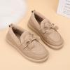 Winter New Fashion Warm Casual Soft-soled Cotton Shoes Women's Leather Waterproof Velvet Thickened Doudou Shoes