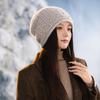 Hat Women's Autumn and Winter Fashion Rabbit Fur Thermal Hat Fleece Thickened Windproof Knitted Wool Hat