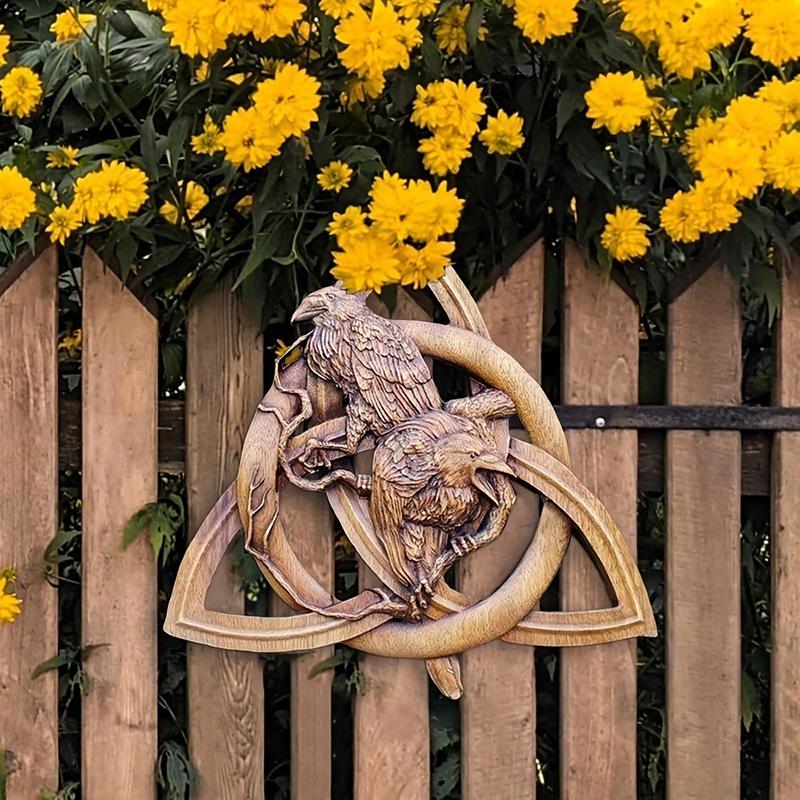 Nordische heidnische Götter, schnitzen heidnische nordische Runen, Kunstharz, Wandbehang, Dekoration für Hof und Garten, Statuen, Heimdekoration, Türanhänger