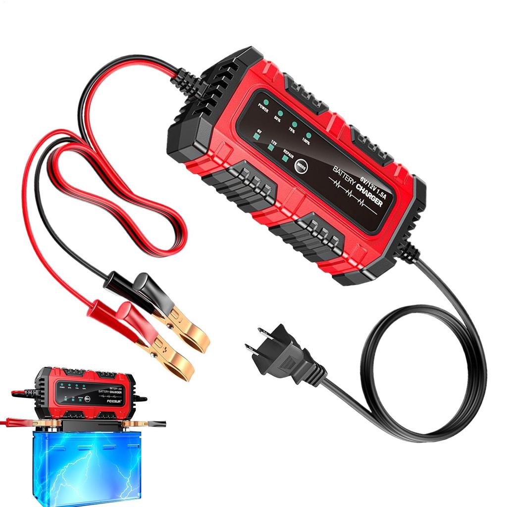 6V/12V 1.5A Car Battery Trickle Charger And Maintainer Truck Trickle Battery Charger Automatic Tender Maintainer For Car Truck