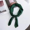 Fashion Solid Kerchief Women Head Scarf For Hair Pink Green White Silk Neck Scarfs Female 70Cm*70Cm Square Bandanas Lady Scarves