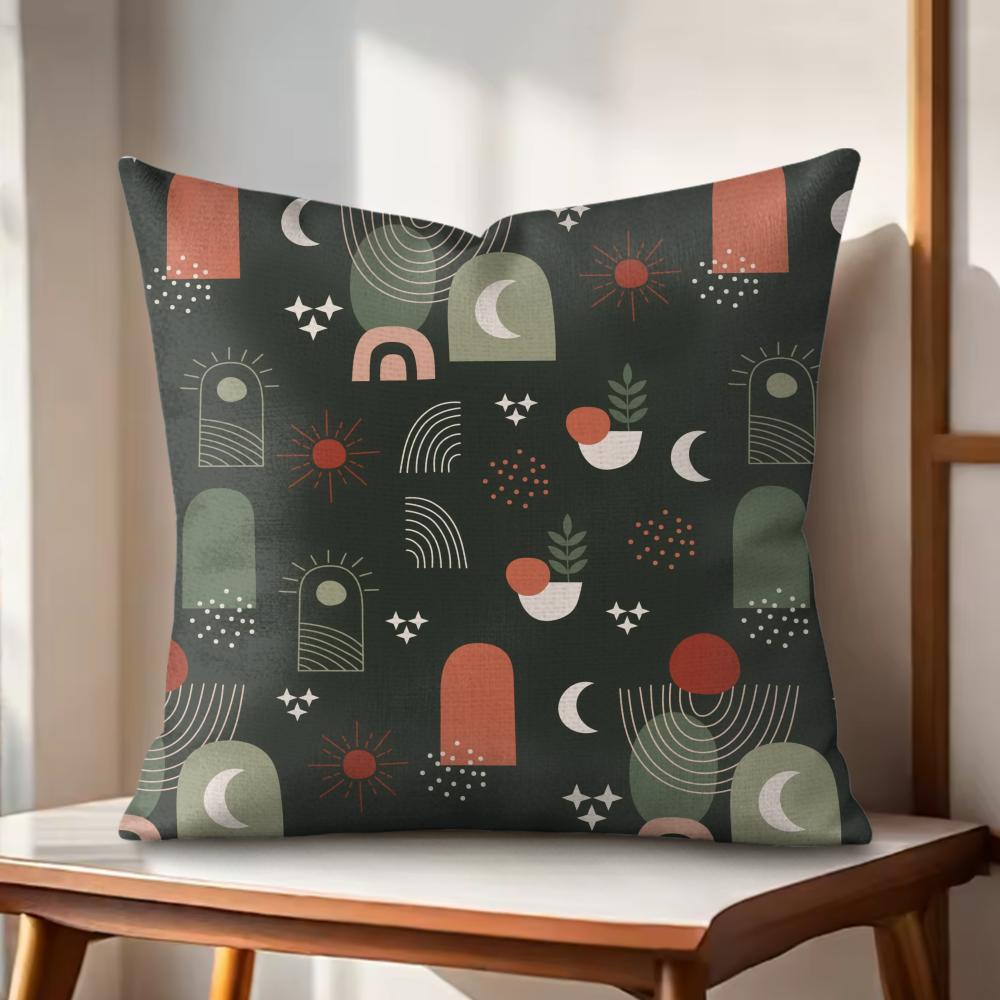 Boho Plant Nordic Cushion Cover Natural Linen Organic Fabric DoubleSided Printing Couch Pillow Covers Home Decor
