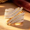 Vintage Fashionable Angel Wings Cuff Bracelet Exaggerated Luxury Shiny Hand Jewelry Open Cuff Charm Metal Cuff Bangles Girls