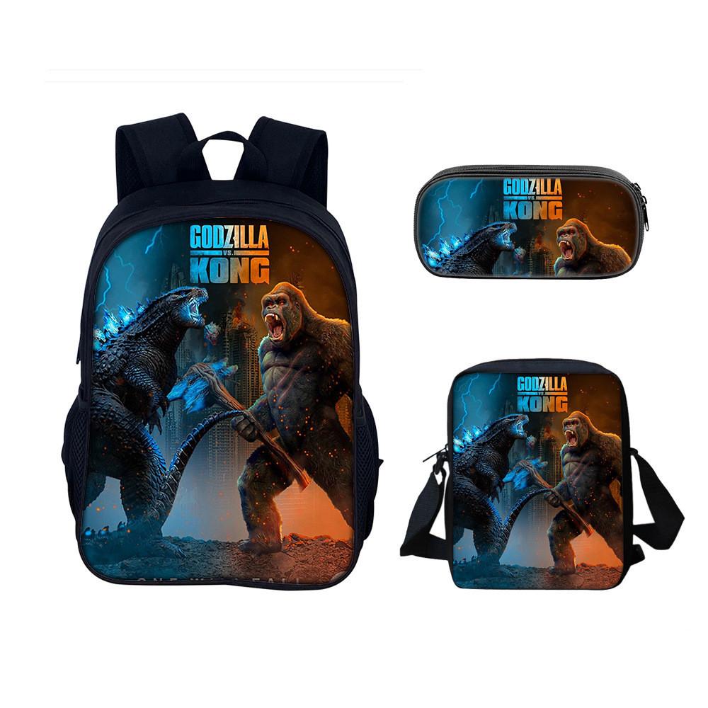 Godzilla Backpack Set With Nylon Material For School And Travel Use