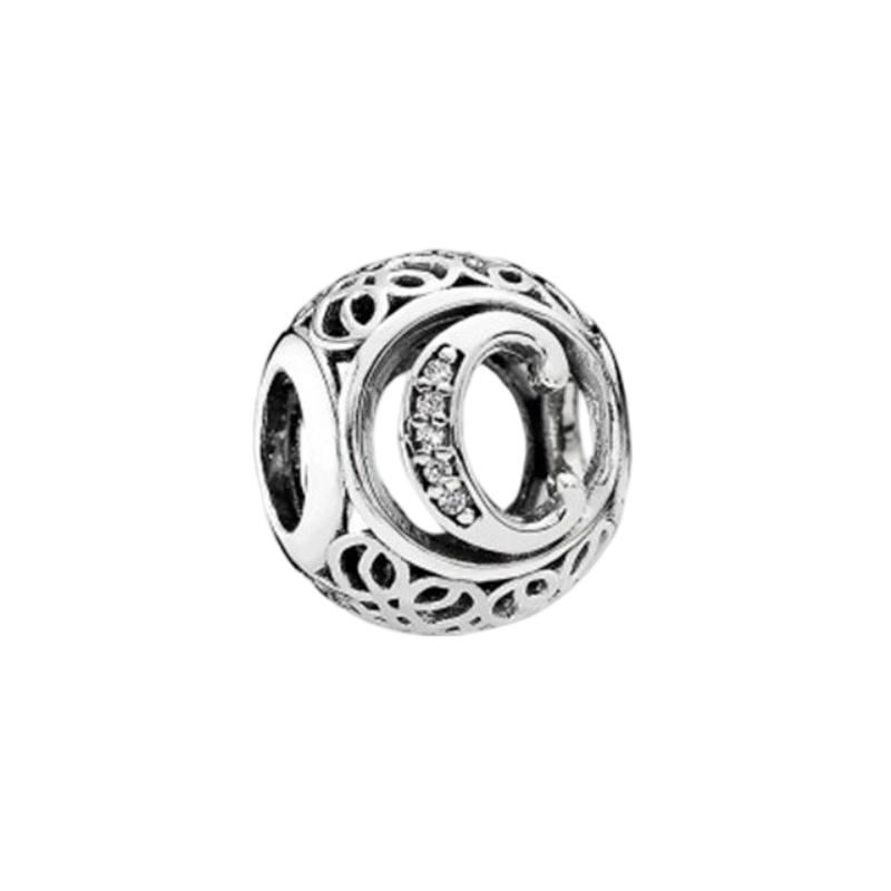 Fine Sparkling Spherical A-Z 26 Lucky Letters Charm Beads Fit Original European Bracelets Diy Women Jewelry Gifts