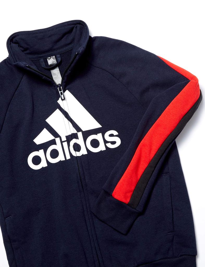 Adidas Badge of Sport COLORBLOCK TRACKSUIT Tracksuit Set Legend Legend Equivalent to Japanese size 140 Kids' (Top Ink/Vivid Red/White, Bottom