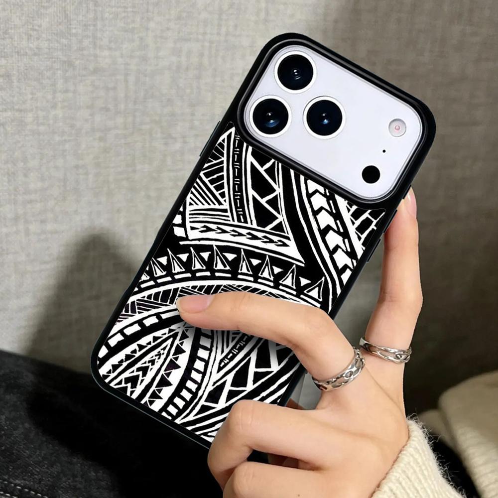 Capa Case for iPhone 17 Air 16 Pro Max 15 Plus 11 13 Mini 14 12 Back Phone Cover Maori Polynesian Samoan Tribal