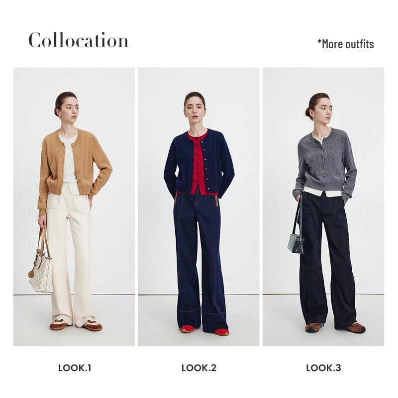 Navigare Women's Faux Two-Piece Wool Cardigan