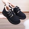 Winter new old Beijing cotton shoes women's flat bottom velvet thickened mother shoes non-slip warm soft sole one pedal cotton
