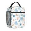 Blau Weiß Ozean Koralle Isolierte Brotdose Wiederverwendbare Thermische Lunchtasche Mahlzeit Tragbarer Behälter Tragetasche für Damen Arbeit Picknick Reise