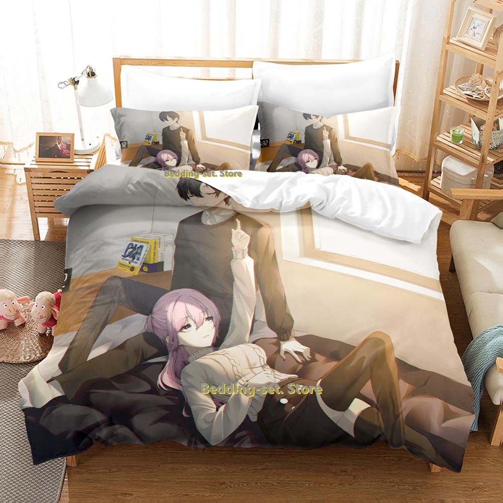New Shikimori's Not Just A Cutie Bedding Set Cartoon Anime three-piece Set Adult Kid Bedroom Duvetcover Sets Camas Dormitorio