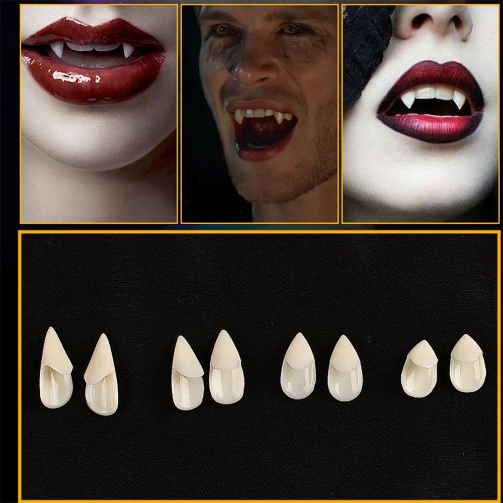 1/4Pair Realistic Teeth Halloween Fangs Resin Cosplay Fake Teeth False Teeth Cosplay Costume