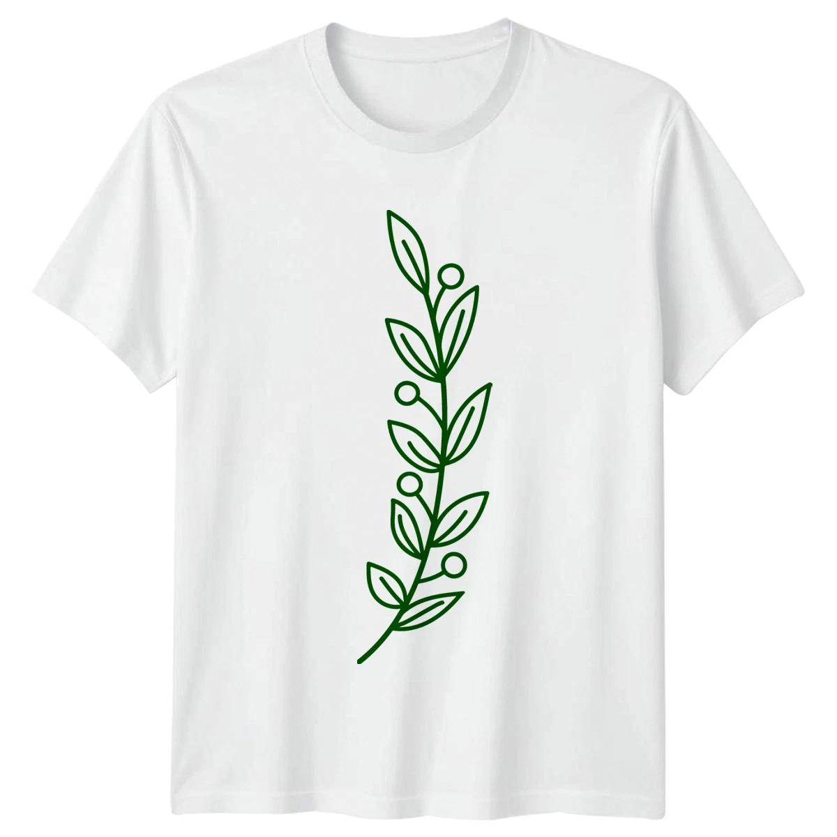 Hand Drawn Leaves T-Shirt Botanical Illustration Nature Gift For Him And Her XXXL
