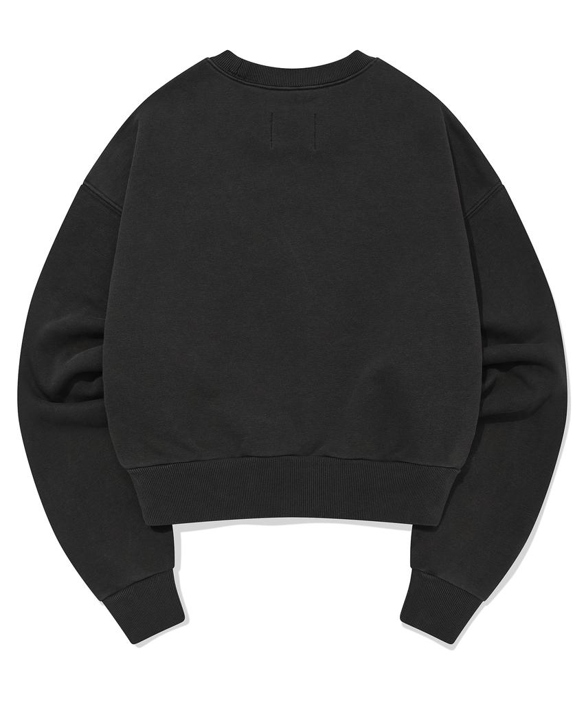 RETRIEVER CLUB Heart Crop Crewneck [Pigment Black]