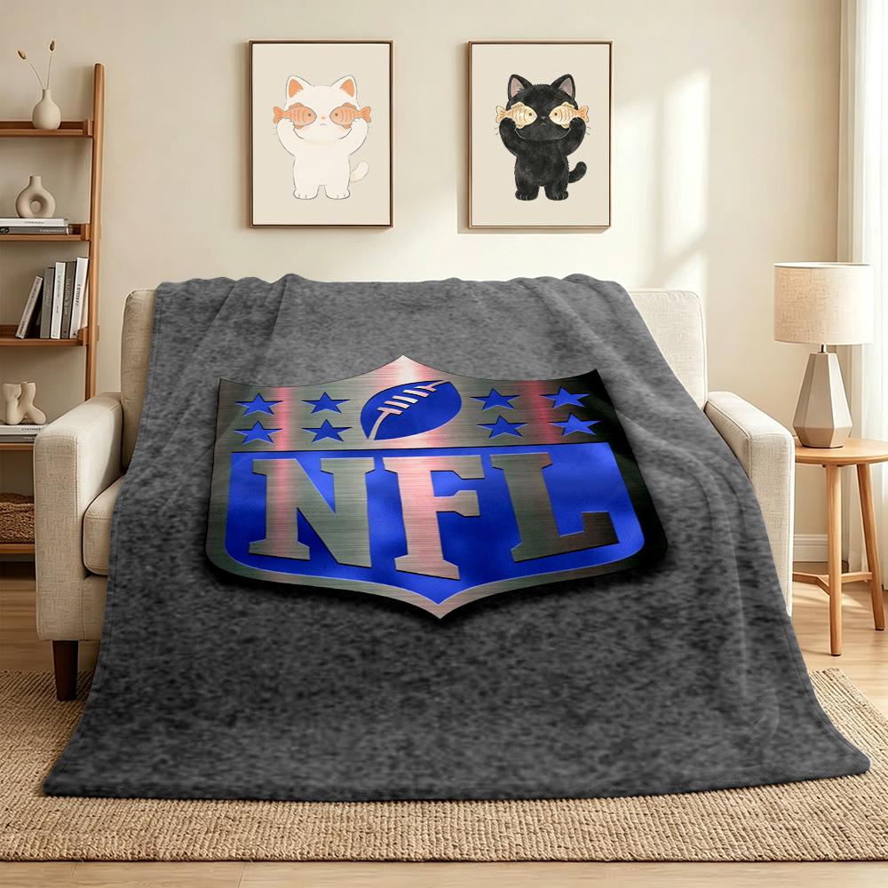 Nfl Shield Throw Blanket Flannel Blanket Soft Warm Sofa Bed Camping home Decor Unique Christmas Gift C10285