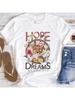 Hope Dreams Printed Leopard Print Wounisex's Casual Cartoon Short Sleeved Pattern O-Neck T-Shirt Fashion Basic Top Summer Cute T-Sh