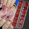 12 Grids Nail Art Rhinestones Jewelry Set Multi-shapes Colorful Flatback Nail Charms 3D Nails Accessories