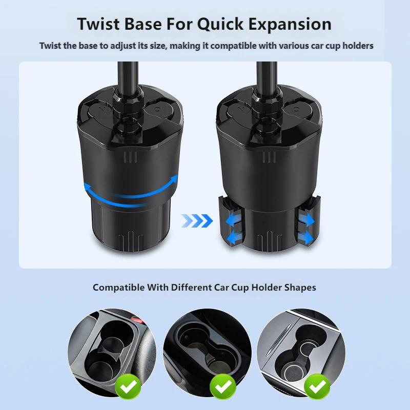 Multifunctional Car Coin Holder Cup Phone Mount, Foldable Stand for Cup Holder, Vehicle Money Storage Box Organizer
